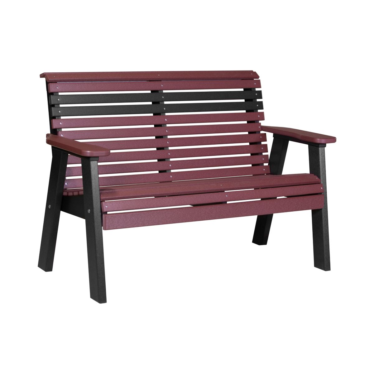 Original Patio & Garden Bench - 4' Wide cherrywood-black