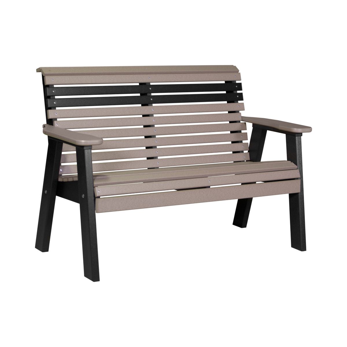 Original Patio & Garden Bench - 4' Wide weatherwood-black
