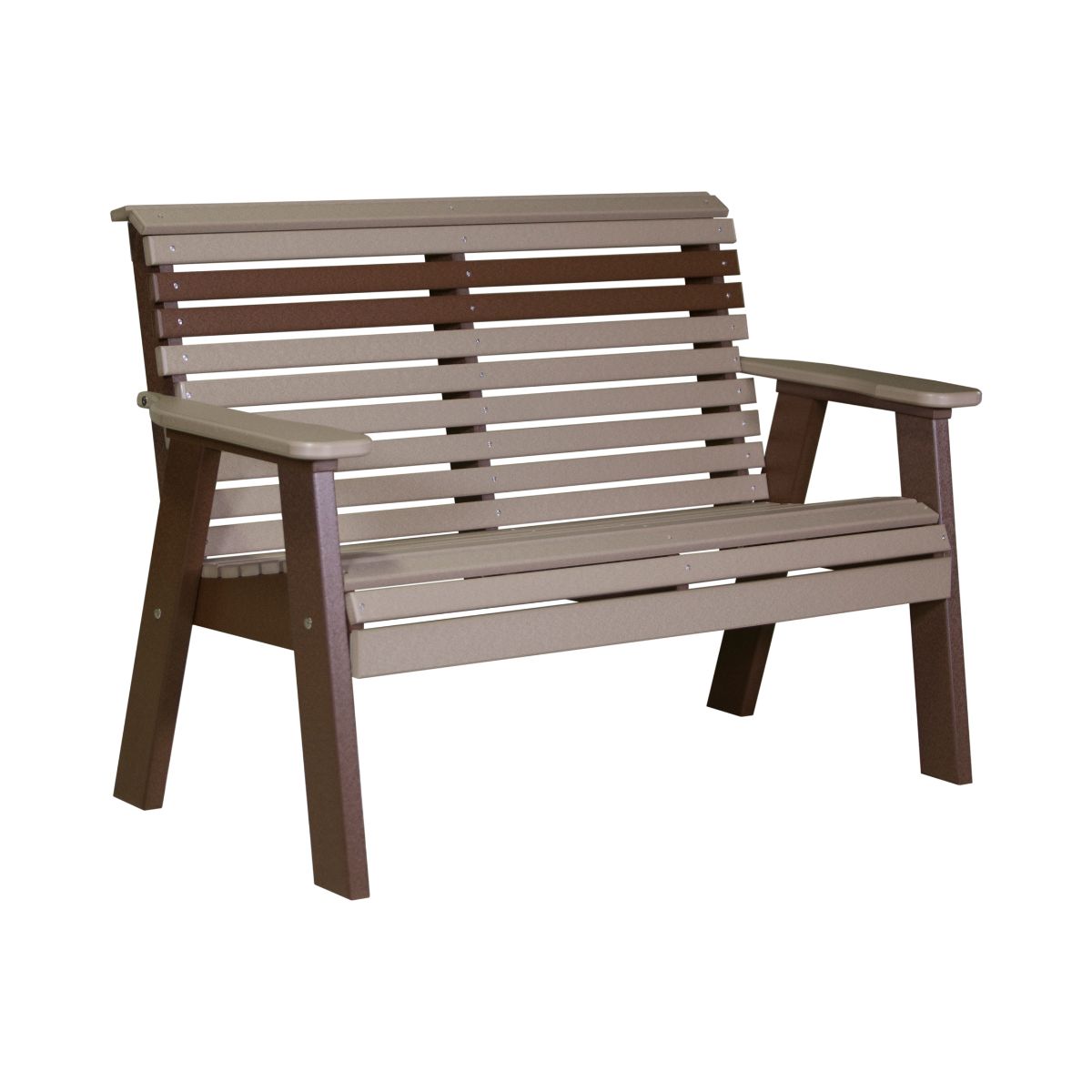 Original Patio & Garden Bench - 4' Wide weatherwood-chestnut-brown
