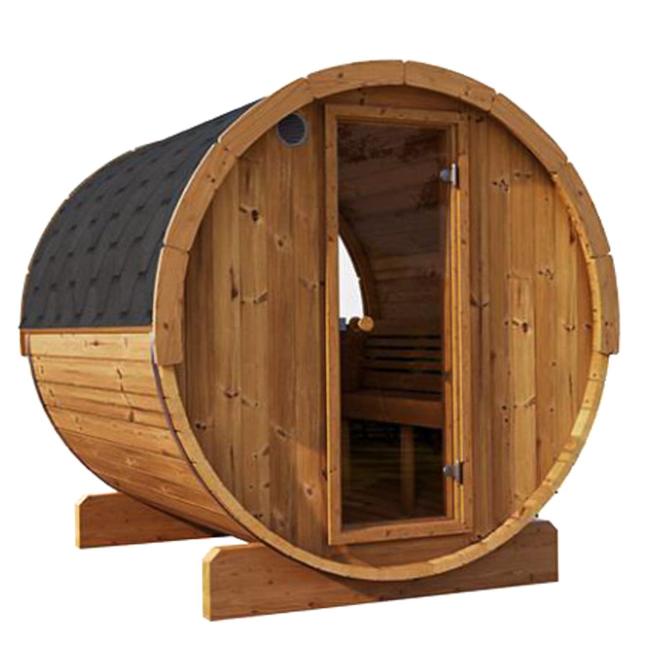 Outdoor Wooden Barrel Sauna - Vista 4 Person