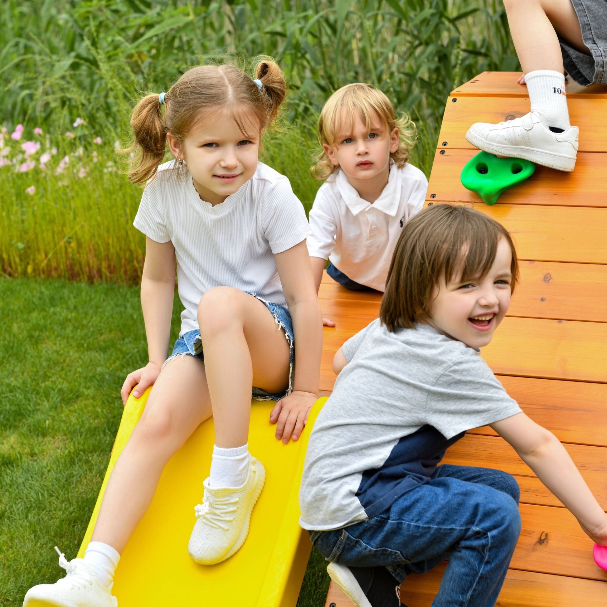 Palm 5-in-1 Indoor/Outdoor Playground Playset Green Slide