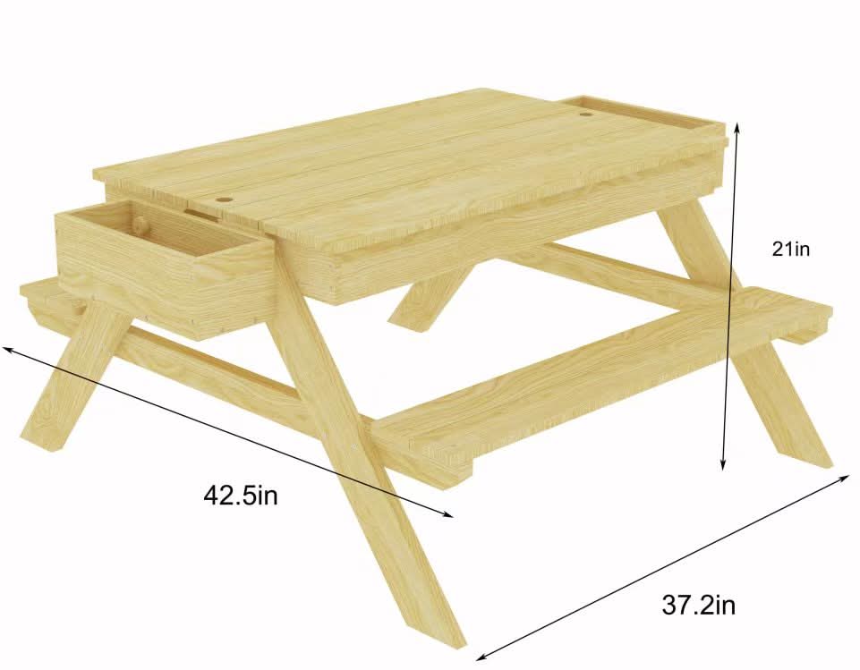 Mojave Picnic Table & Sensory Play Station - 3' Long
