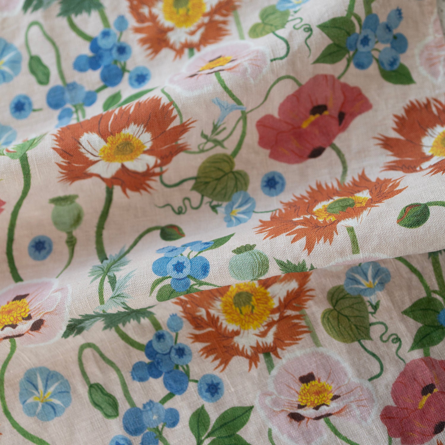 Poppies Tea Towel - 100% Linen Dishcloth option3