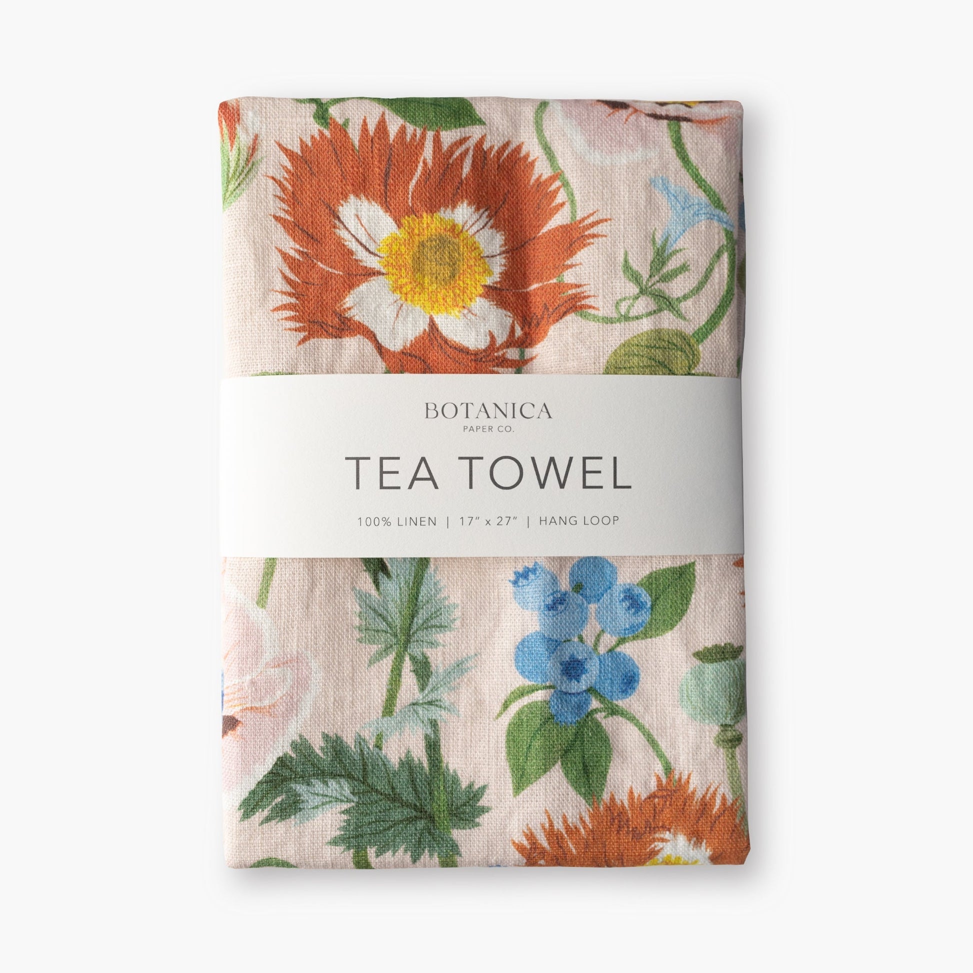 Poppies Tea Towel - 100% Linen Dishcloth option3
