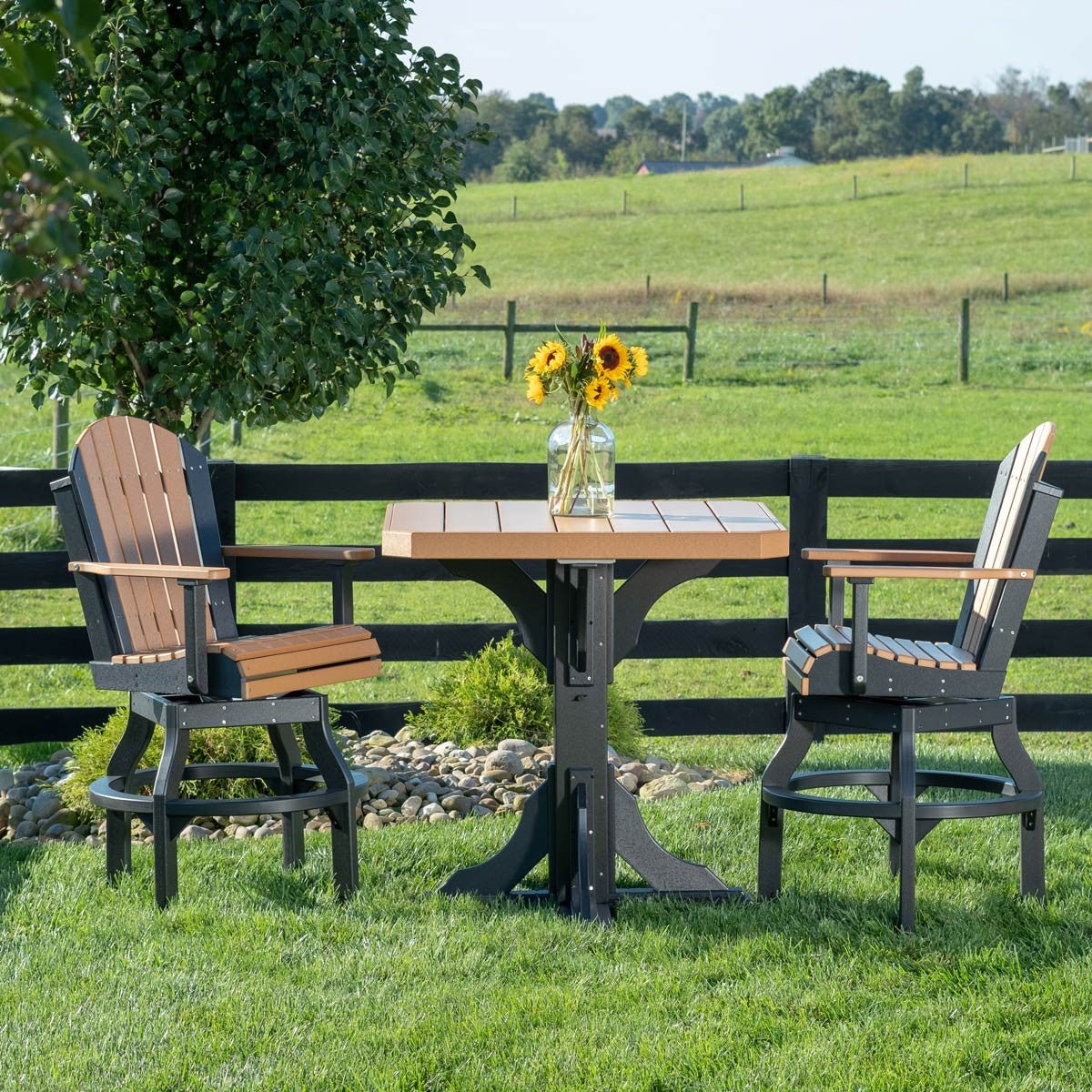 Premium Adirondack Swivel Chair antique-mahogany Bar Height (42")