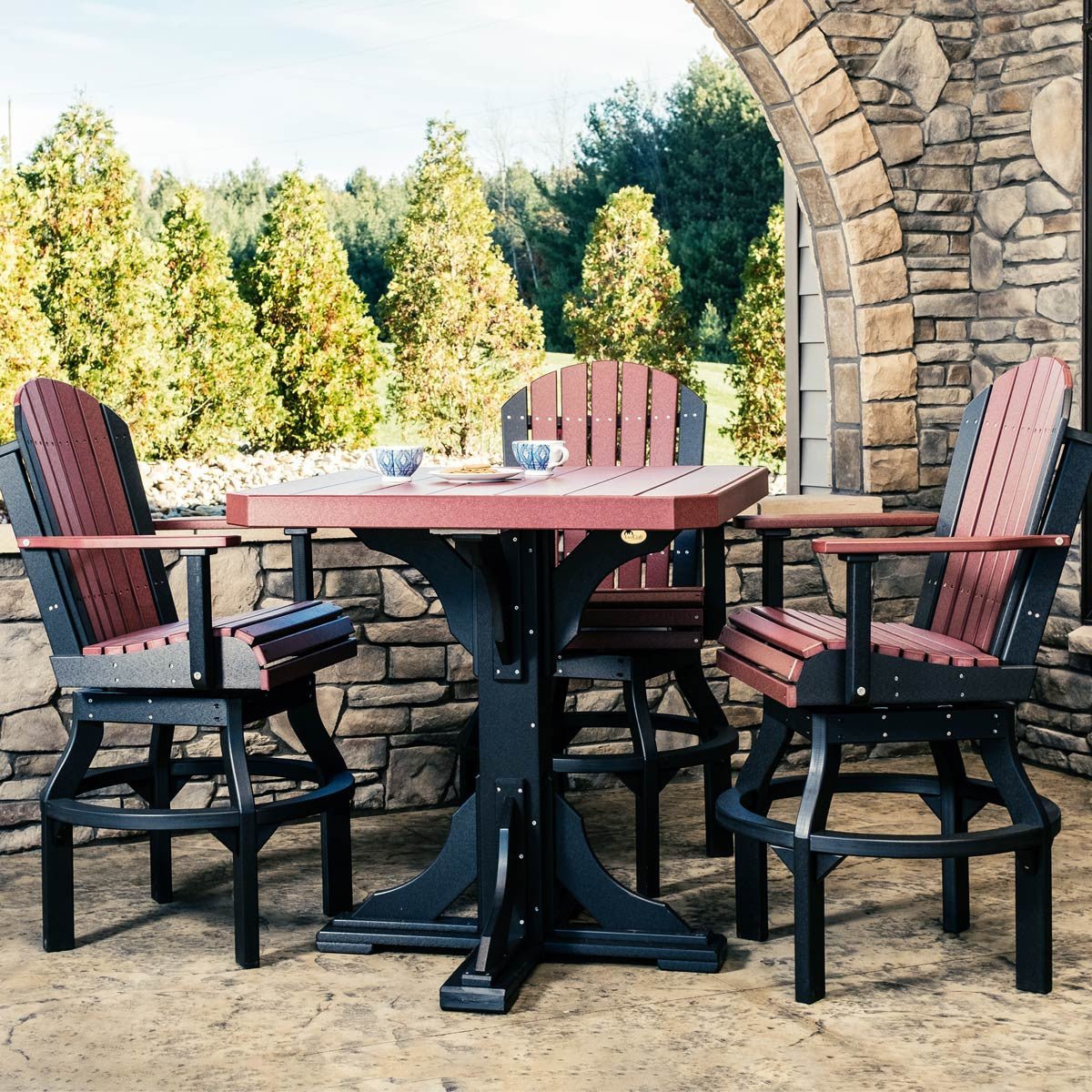 Premium Adirondack Swivel Chair antique-mahogany Bar Height (42")