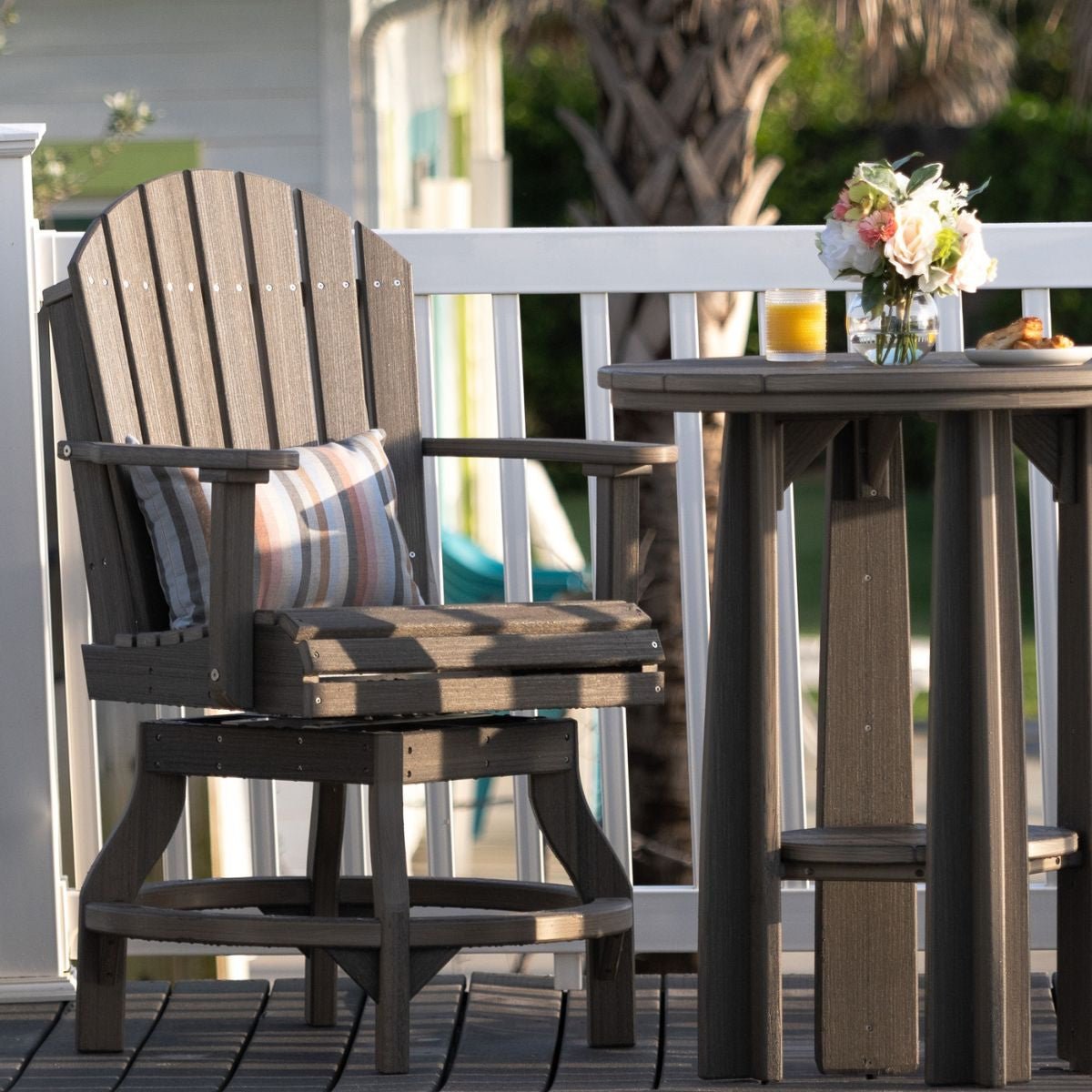 Premium Adirondack Swivel Chair antique-mahogany Bar Height (42")