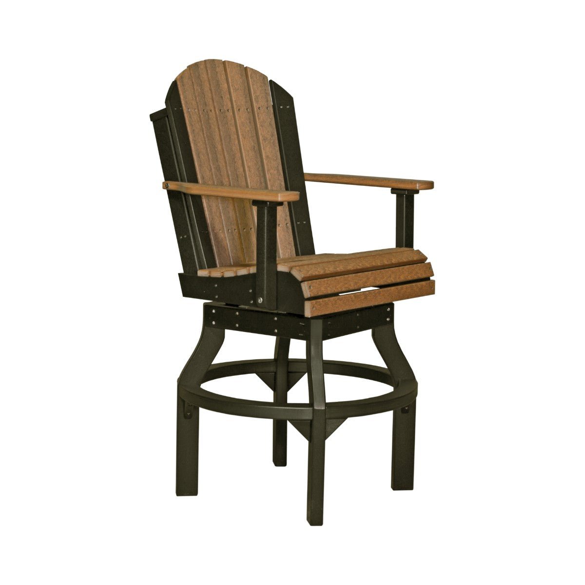 Premium Adirondack Swivel Chair antique-mahogany-black Bar Height (42")