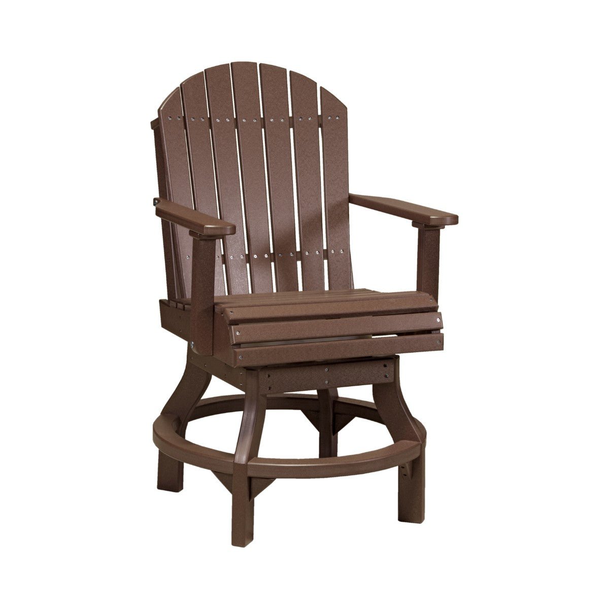Premium Adirondack Swivel Chair chestnut-brown Counter Height (36")