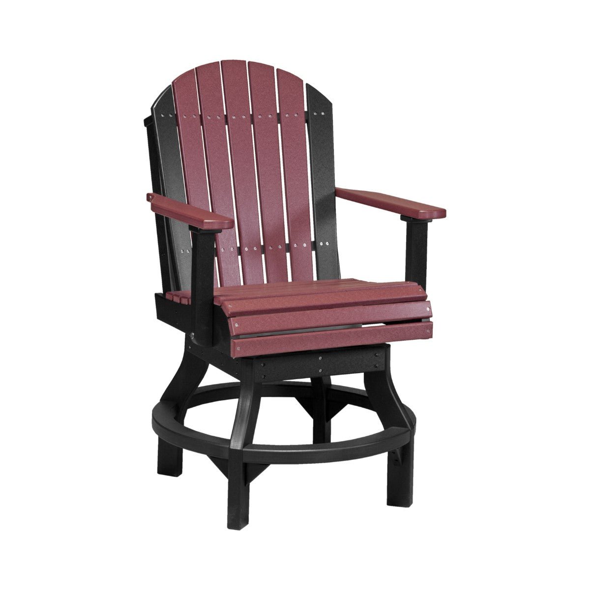 Premium Adirondack Swivel Chair cherrywood-black Counter Height (36")