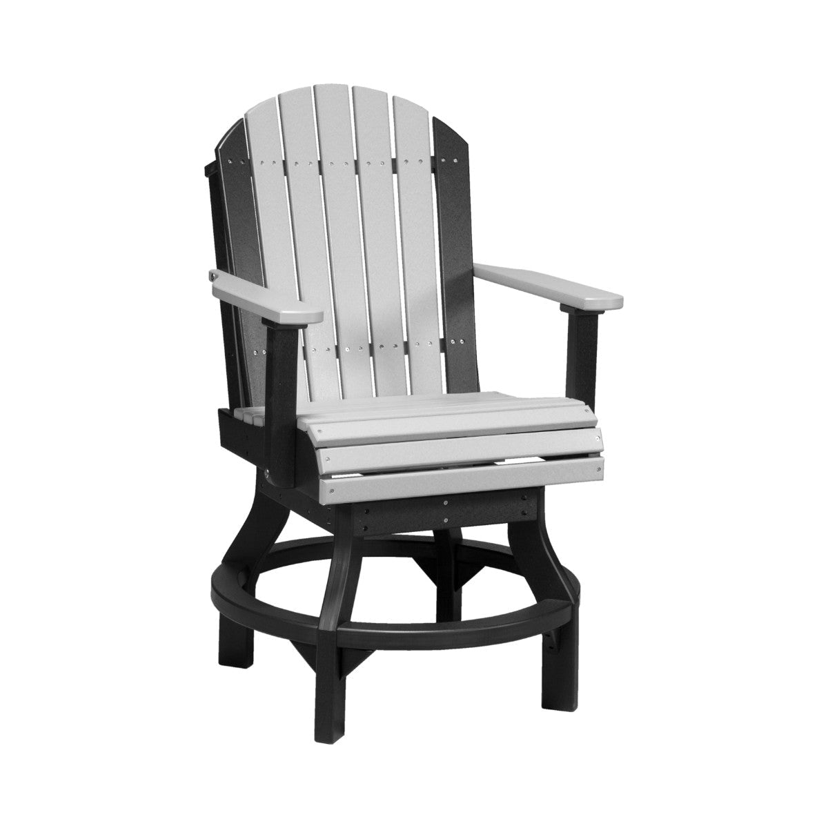 Premium Adirondack Swivel Chair dove-gray-black Counter Height (36")