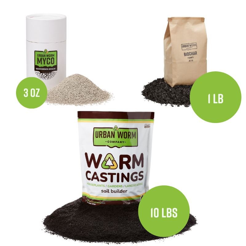 Premium Amendment Bundle – Organic Worm Castings, Biochar & Mycorrhizae