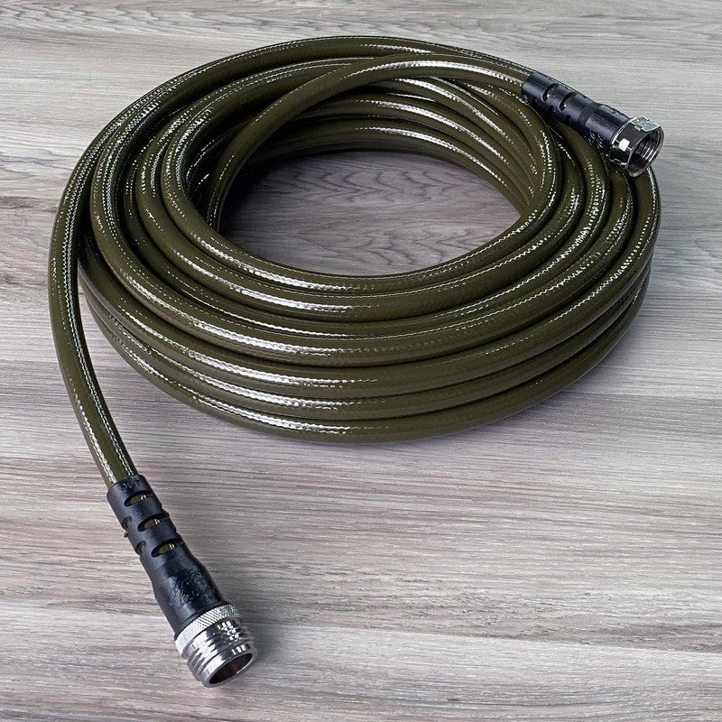 Premium Drinking Water Safe Garden Hose - Slim 7/16" 25 Ft Olive Green