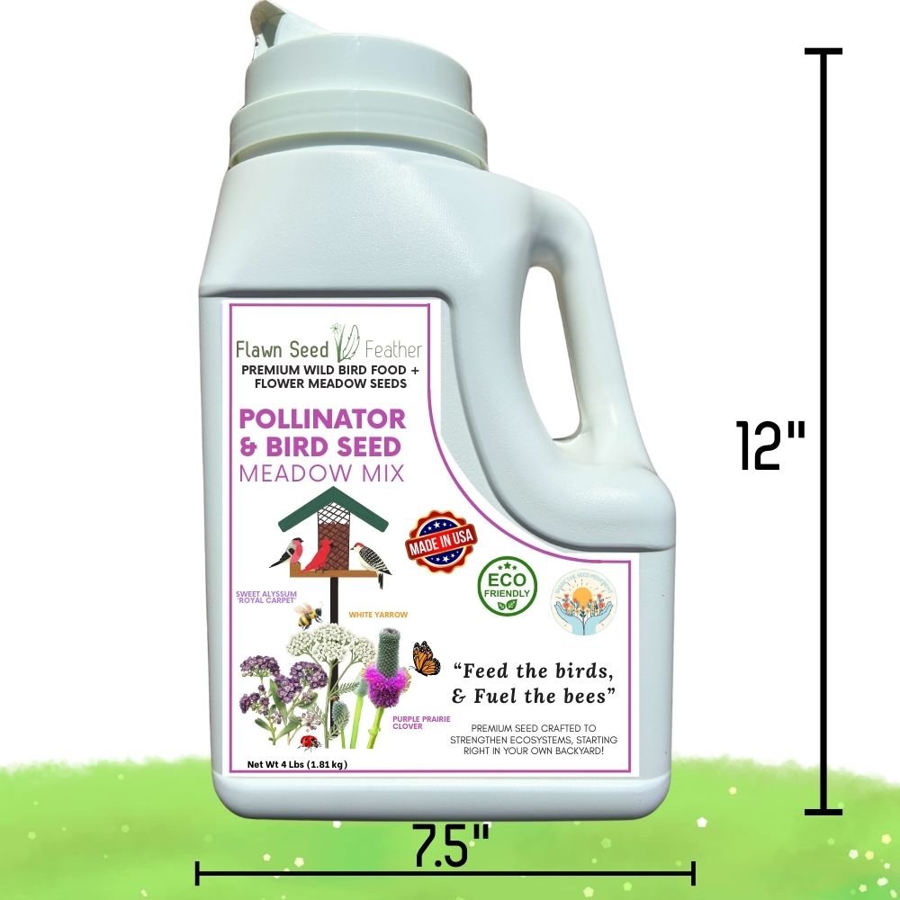 Premium Pollinator & Wild Bird Seed Mix - Flowering Meadow Blend 3 lb Bag