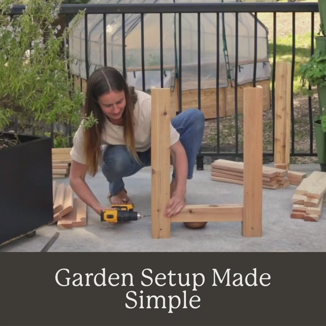 Load video: Natural Cedar Planter Box with U-Trellis