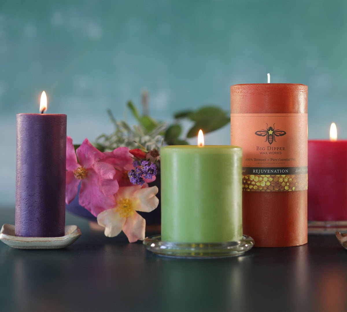 Pure Beeswax Aromatherapy Pillars Small Harmony (Pure Lavender)
