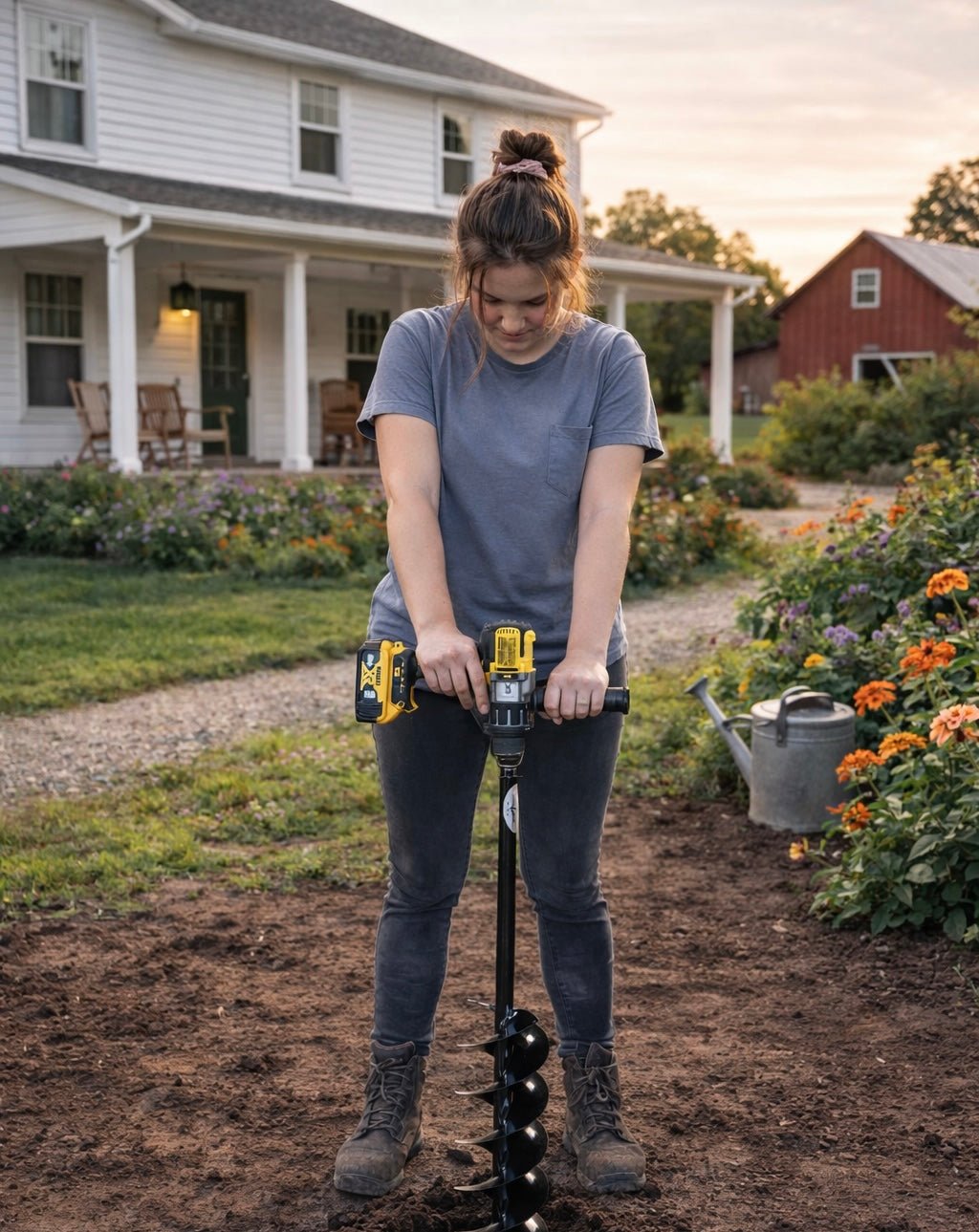 Quart Pot Landscaping Auger - 5" x 28" Light-Medium Duty or Home Use