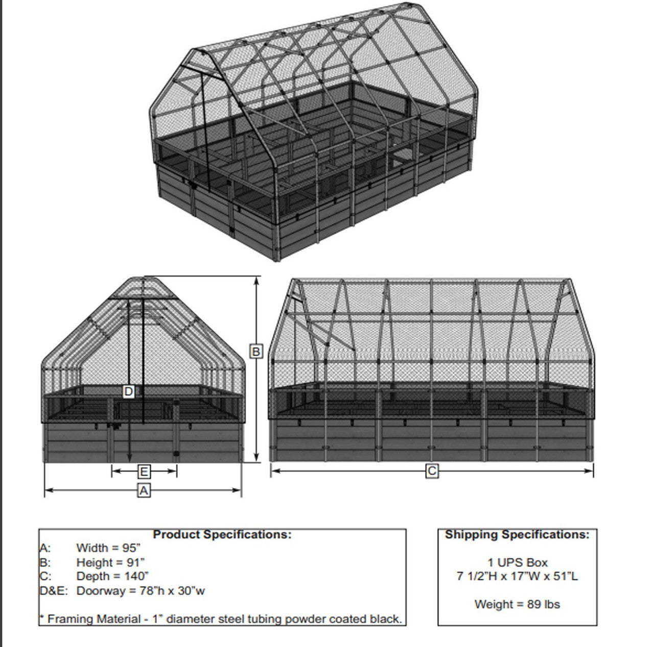 Cedar Complete Raised Garden Bed Kit with Bird Netting Cover 8' x 12'
