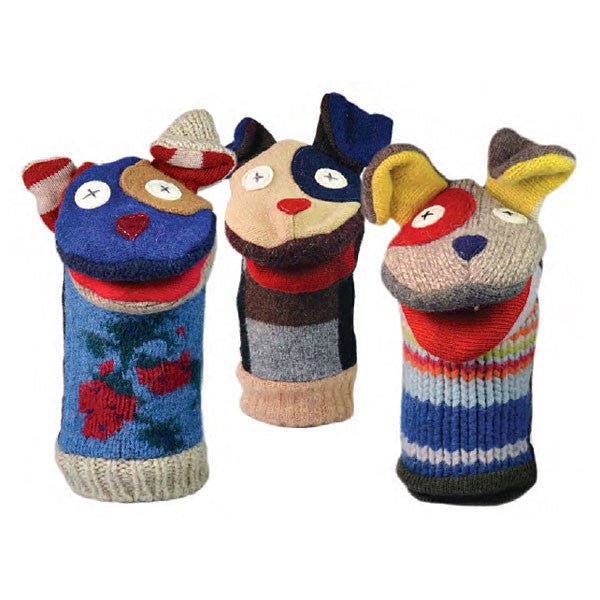 Recycled Wool Animal Puppets Dog