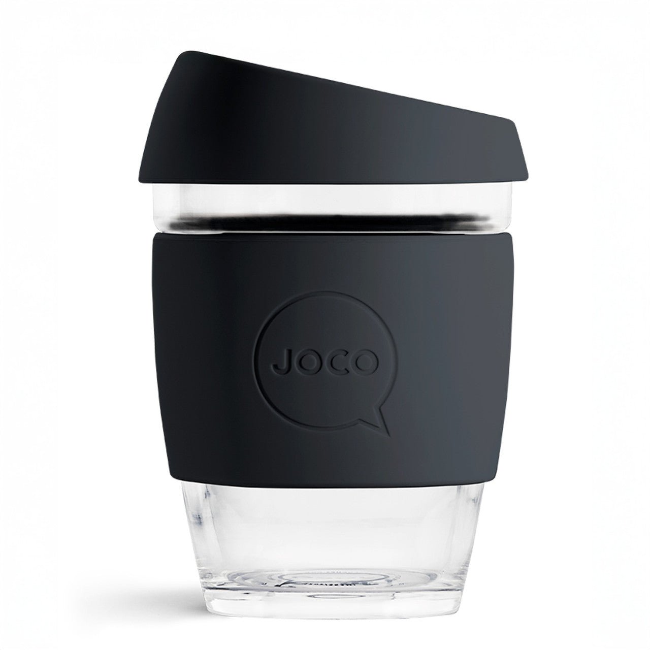 Reusable Glass Coffee Cup 12oz Black