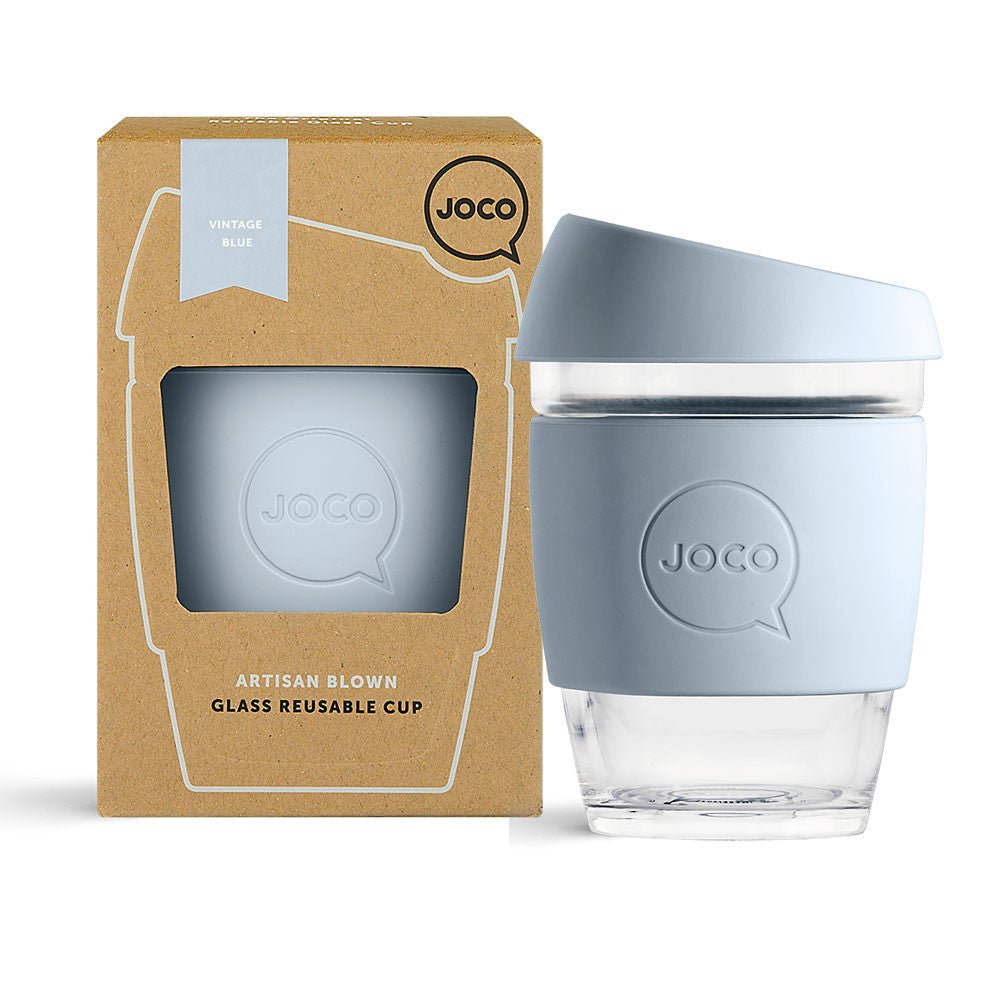 Reusable Glass Coffee Cup 12oz Sandstone