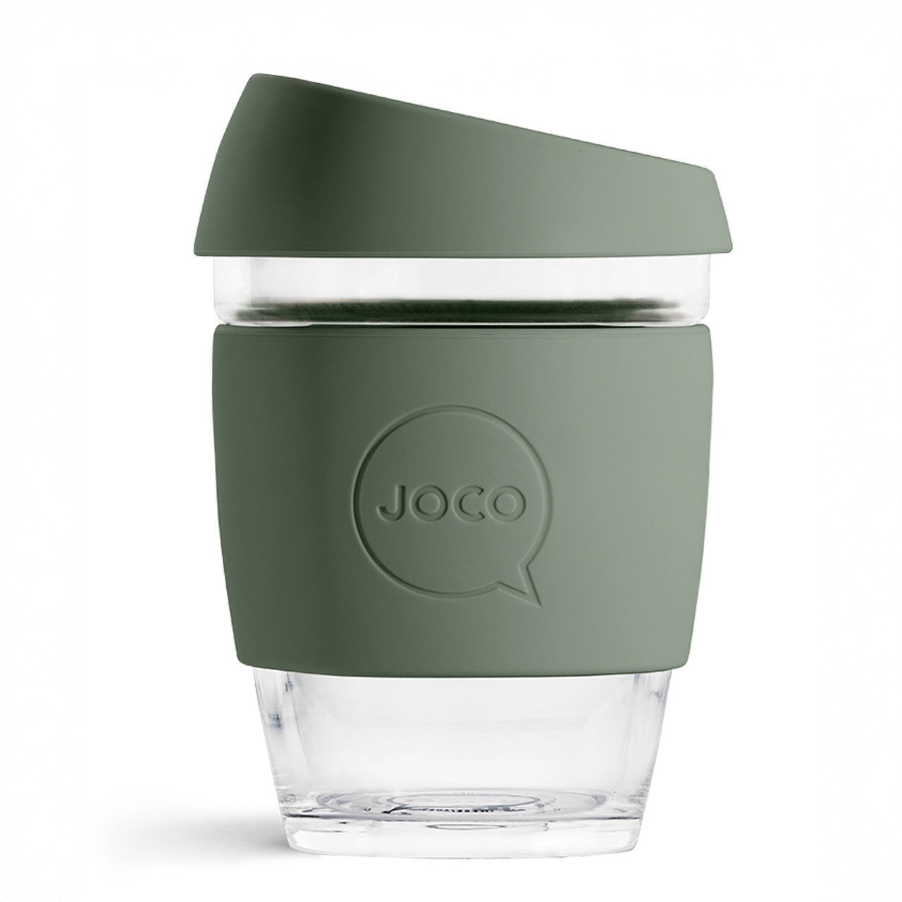 Reusable Glass Coffee Cup 12oz Sandstone