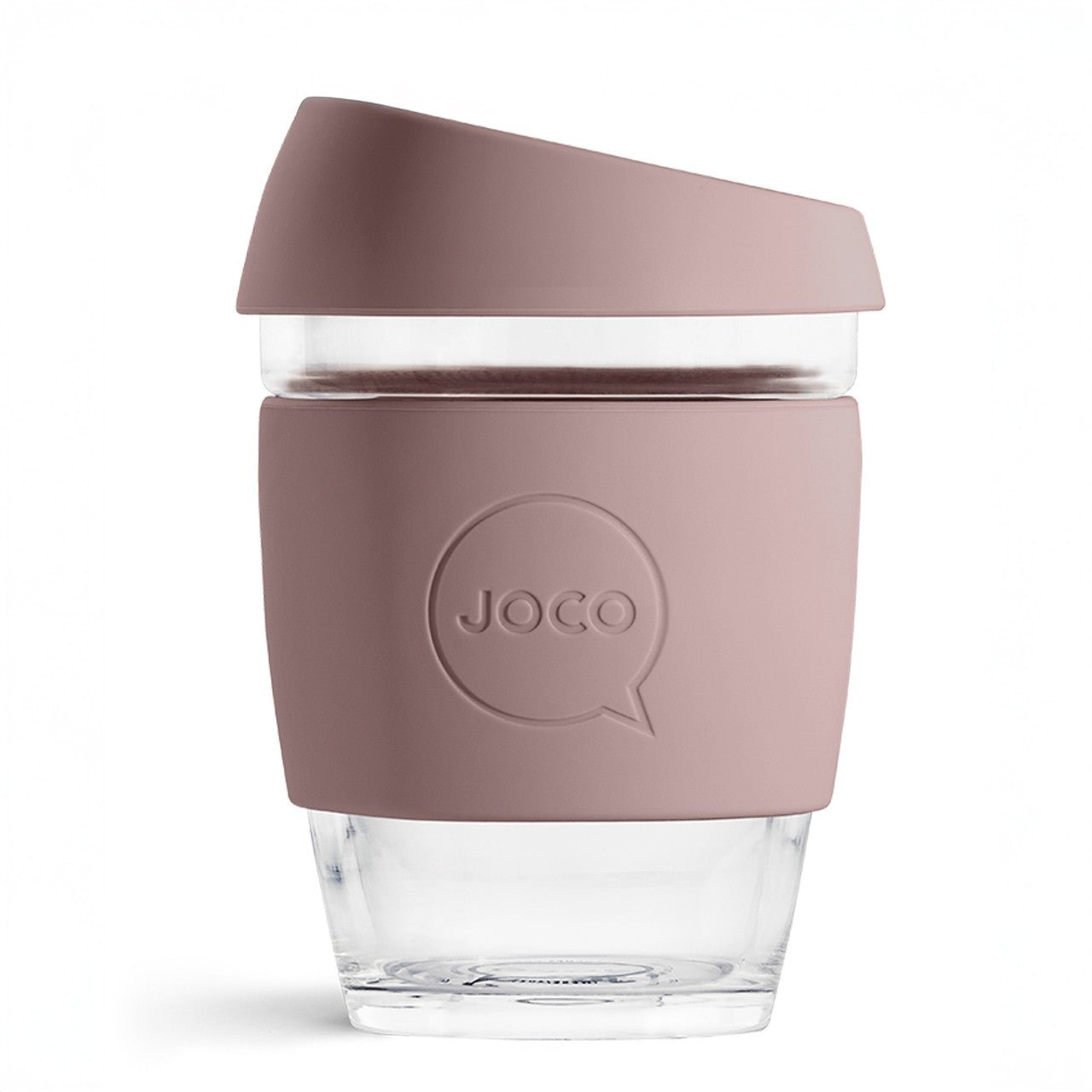 Reusable Glass Coffee Cup 12oz Sandstone