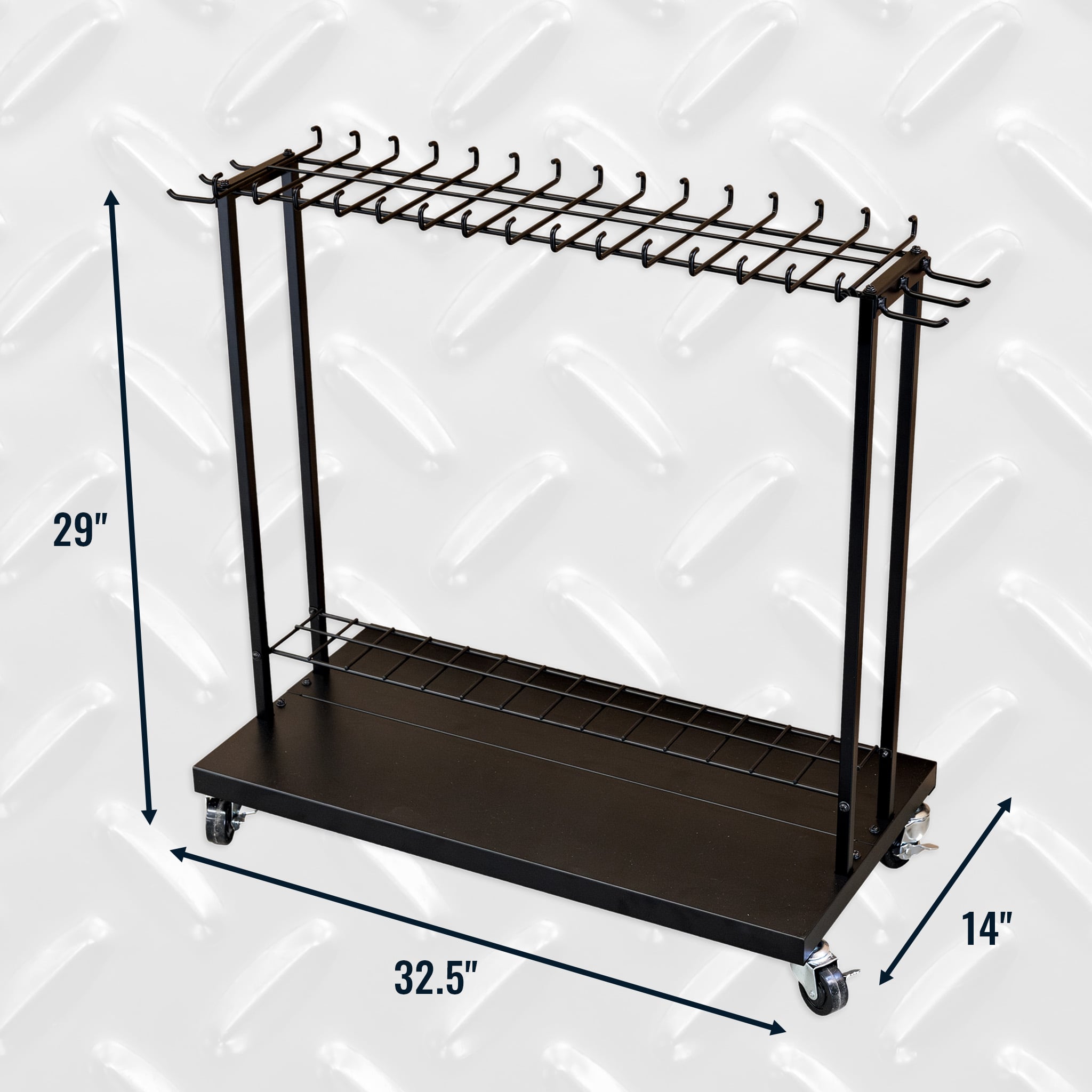 Shovel Shuttle Rolling Garden Cart - 2.5' Tool Organizer