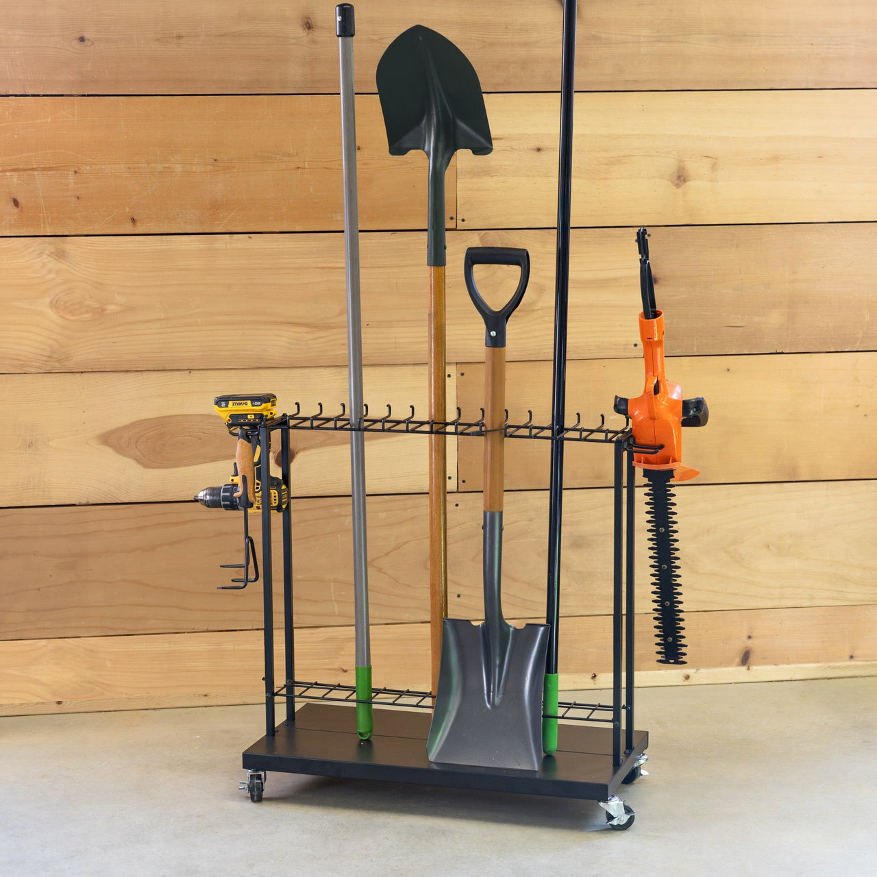 Shovel Shuttle Rolling Garden Cart - 2.5' Tool Organizer