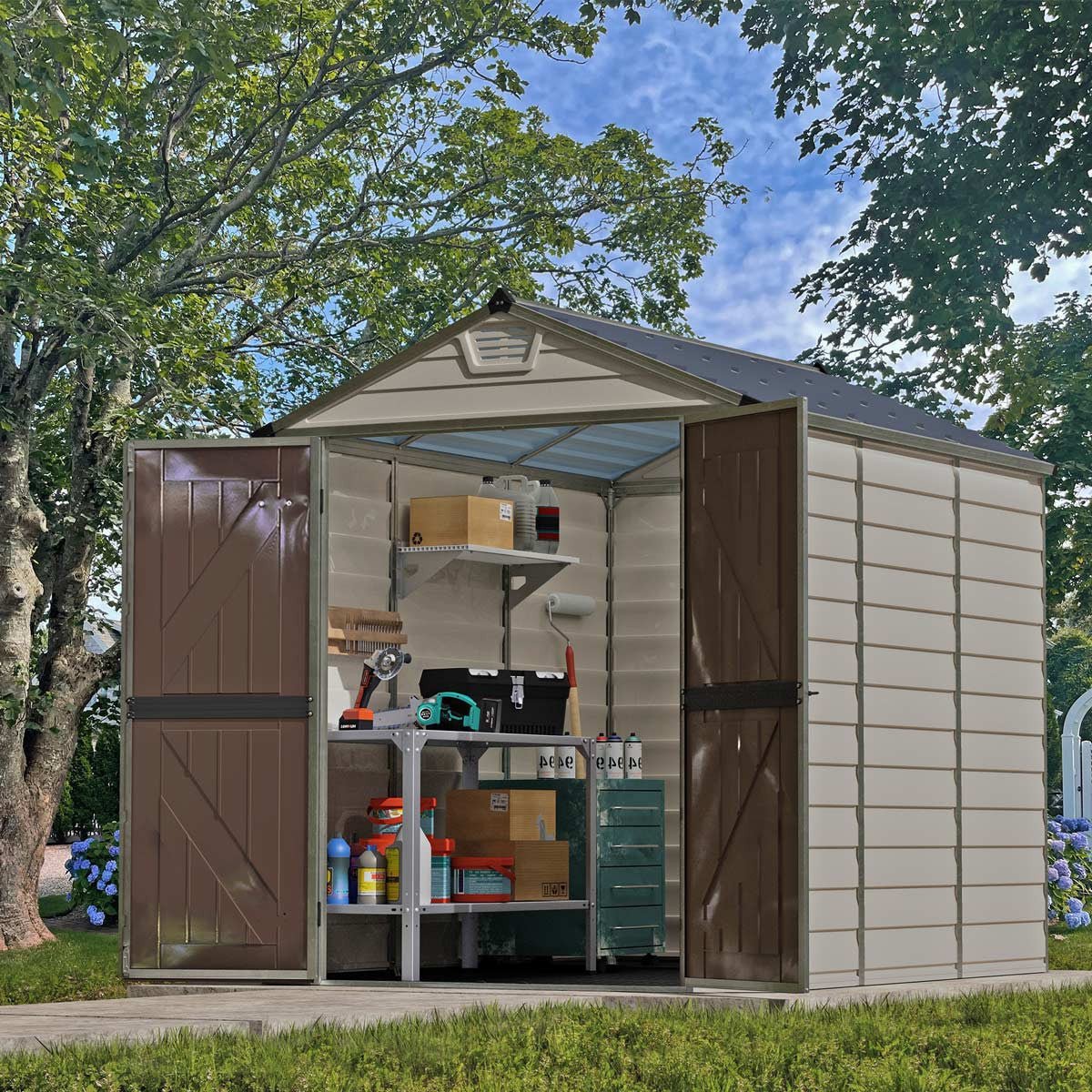 Skylight Sunlit Garden & Utility Shed 6' X 10' tan