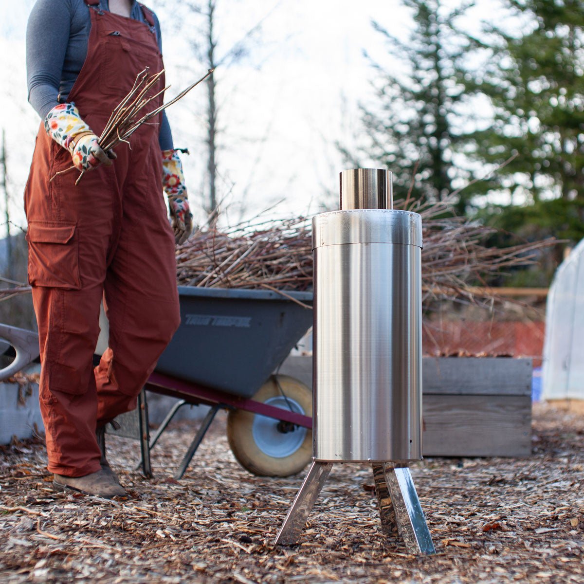 Stainless Steel Portable Biochar Kiln 3 Gallons - Small option3