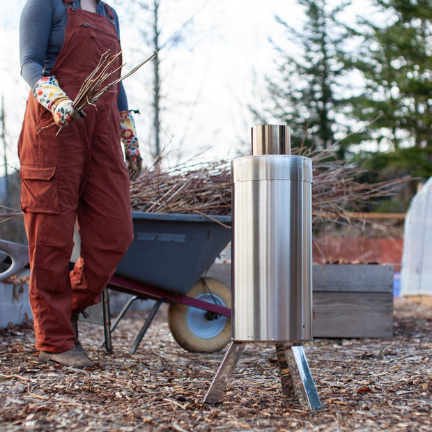 Stainless Steel Portable Biochar Kiln | Eartheasy.com
