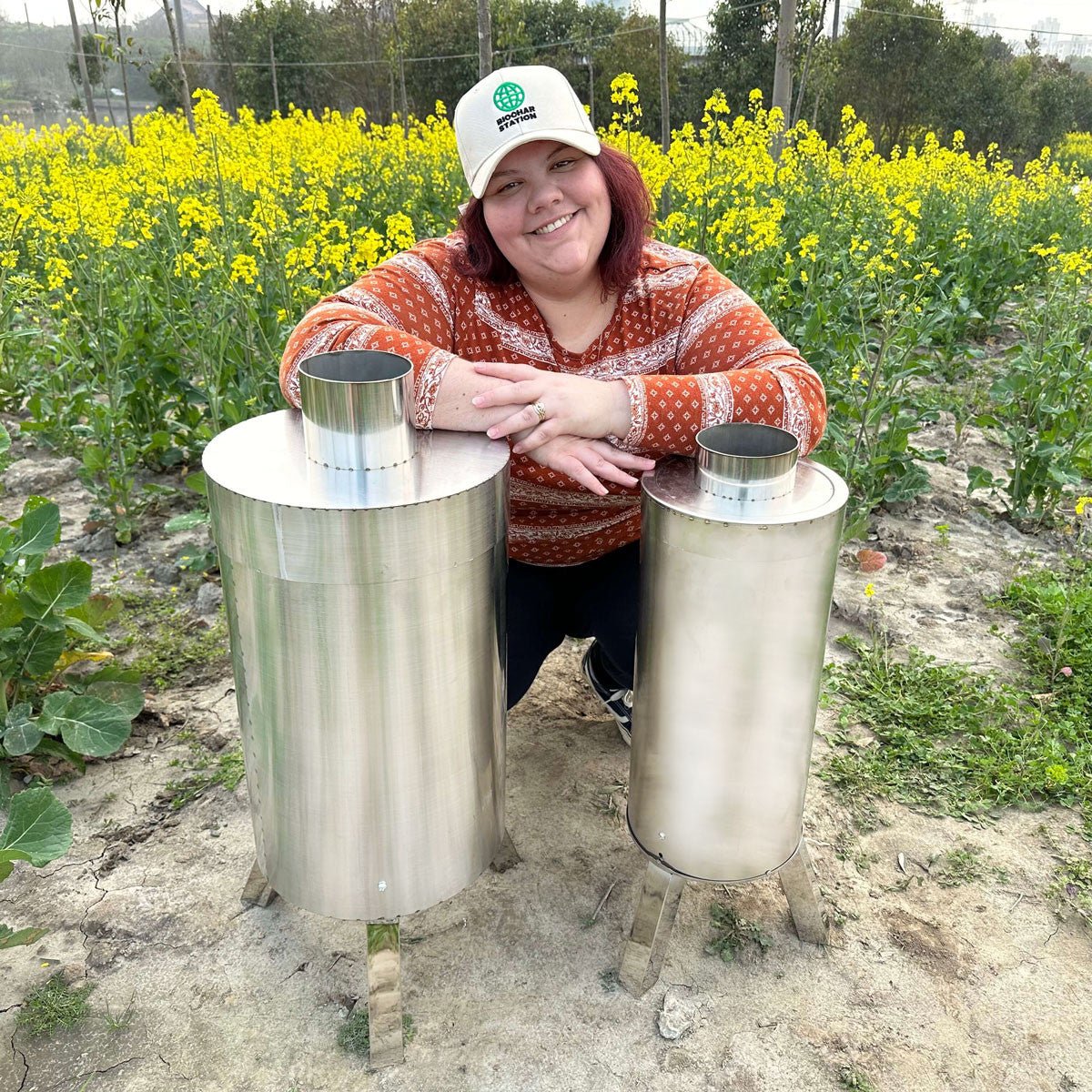 Stainless Steel Portable Biochar Kiln 3 Gallons - Small