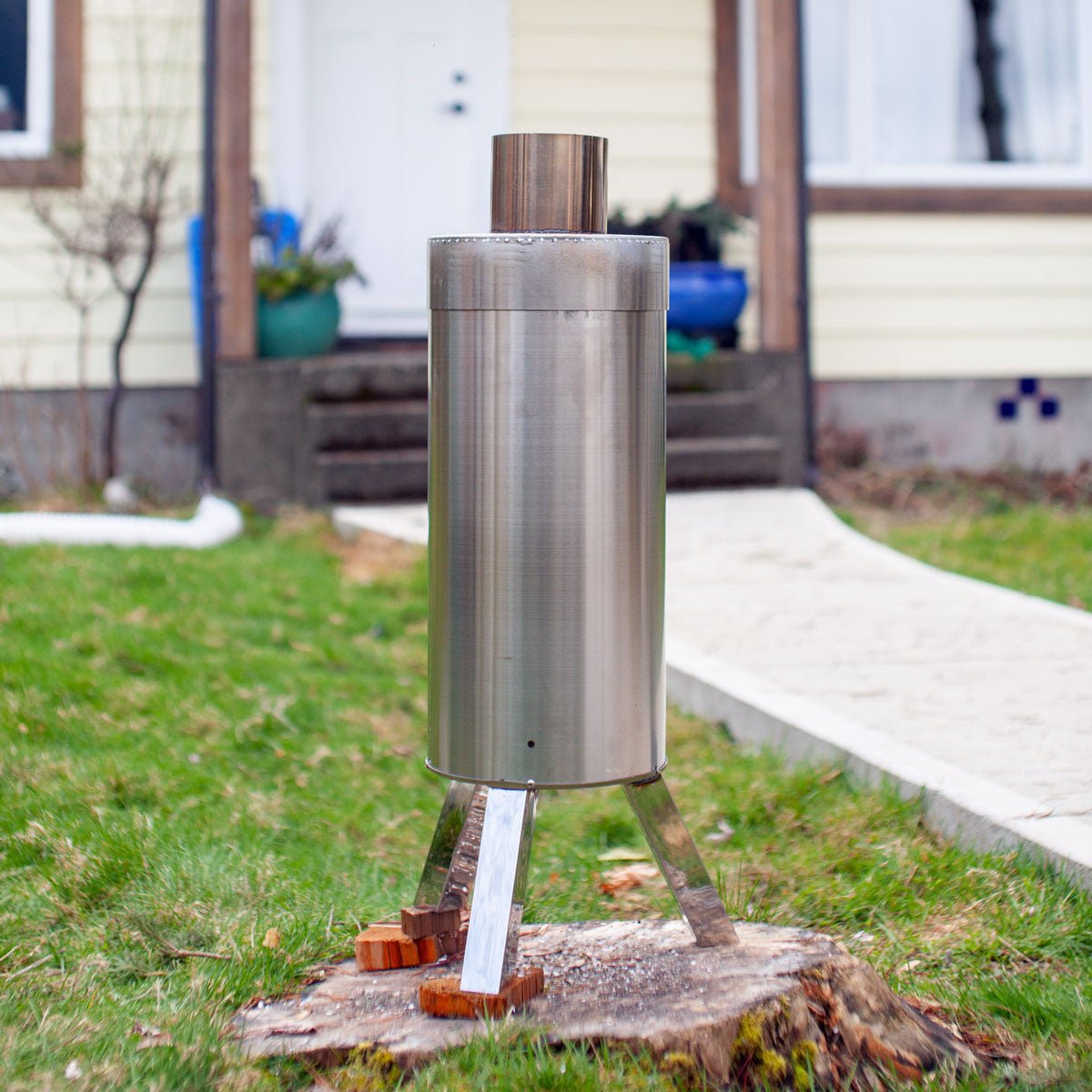Stainless Steel Portable Biochar Kiln 3 Gallons - Small