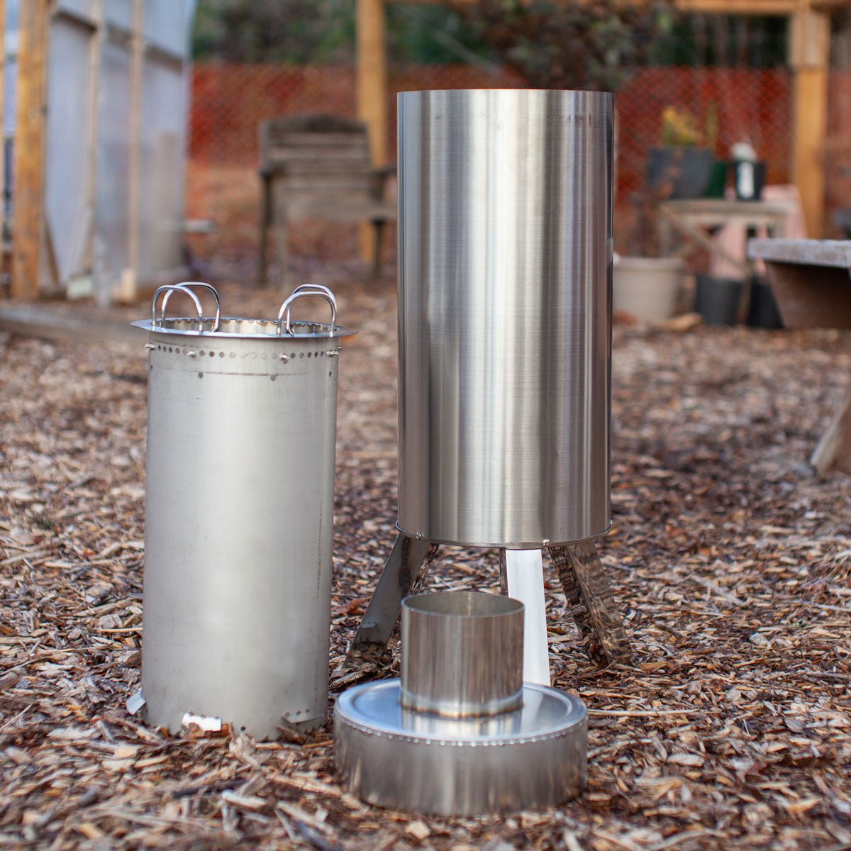 Stainless Steel Portable Biochar Kiln 3 Gallons - Small