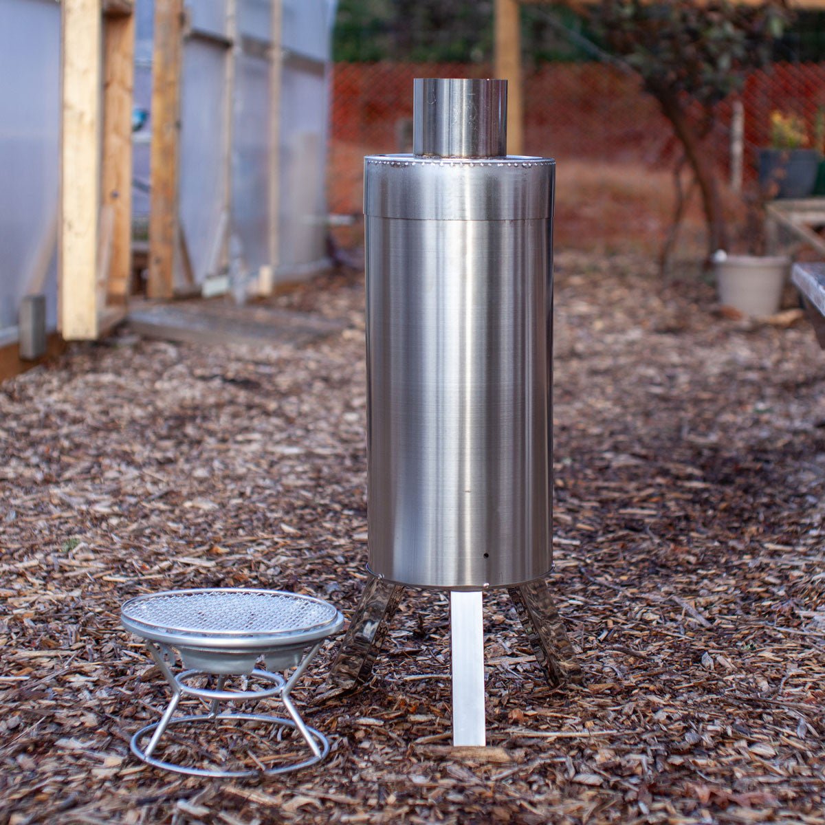 Stainless Steel Portable Biochar Kiln 3 Gallons - Small
