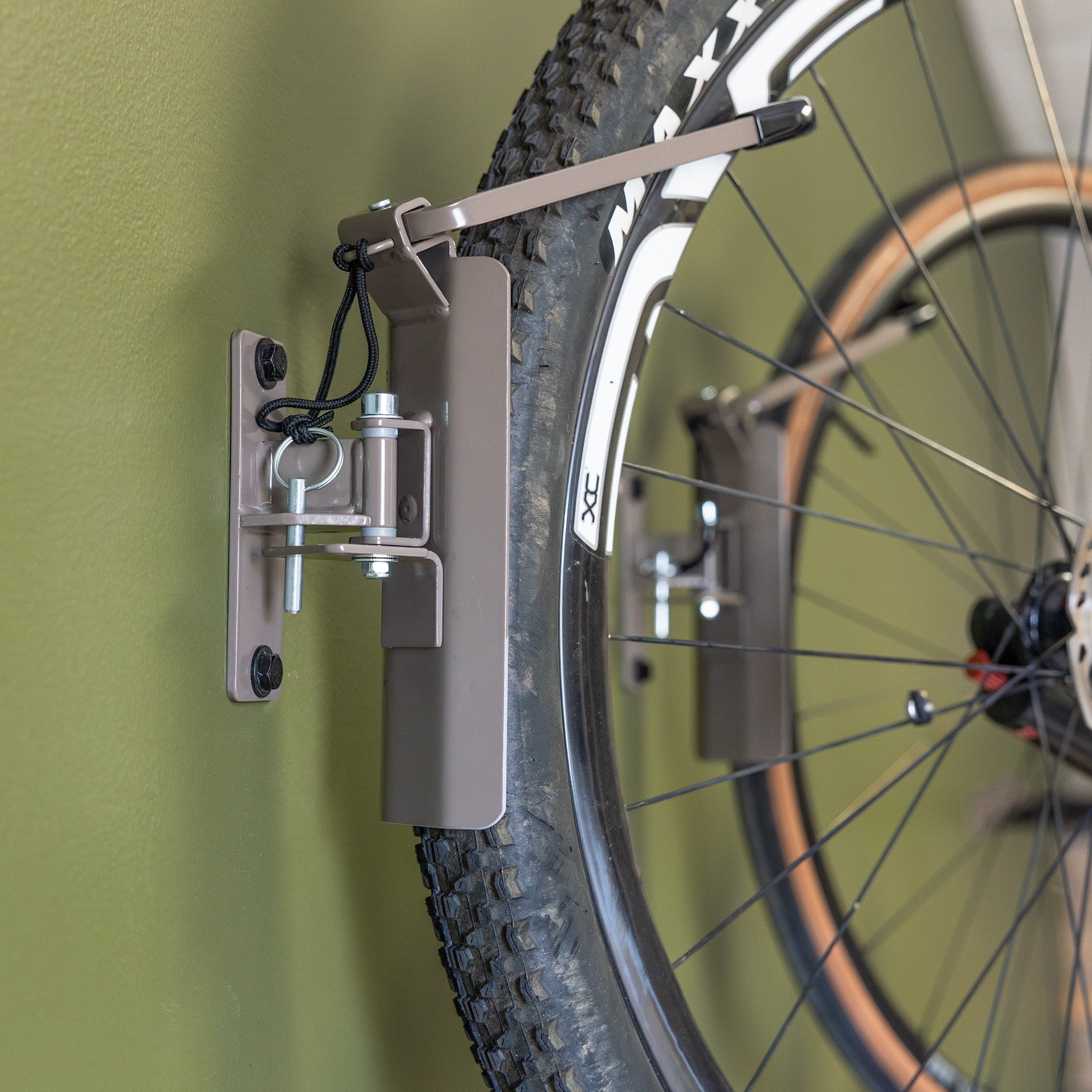 Wall-Mounted Swivel Bike Storage Hooks - 2 Pack