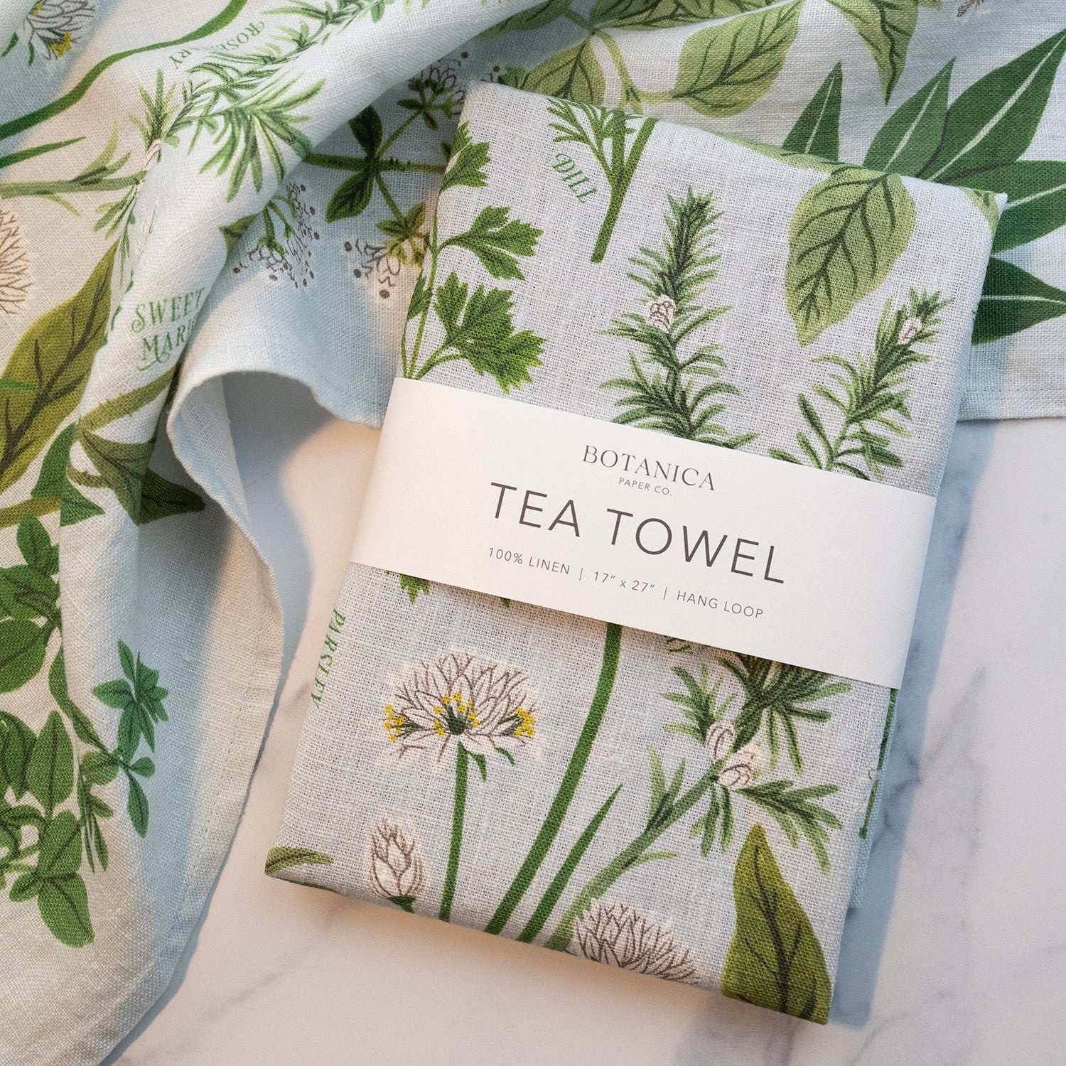 Herb Garden Tea Towel - 100% Linen Dishcloth