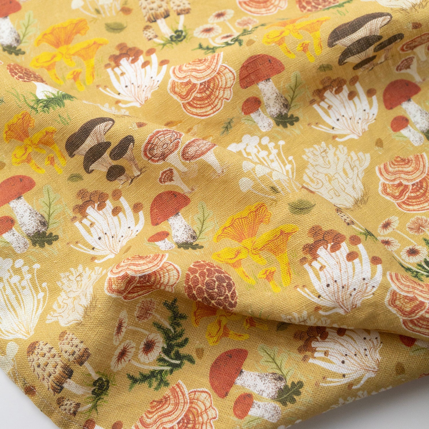 Mushrooms Tea Towel - 100% Linen Dishcloth