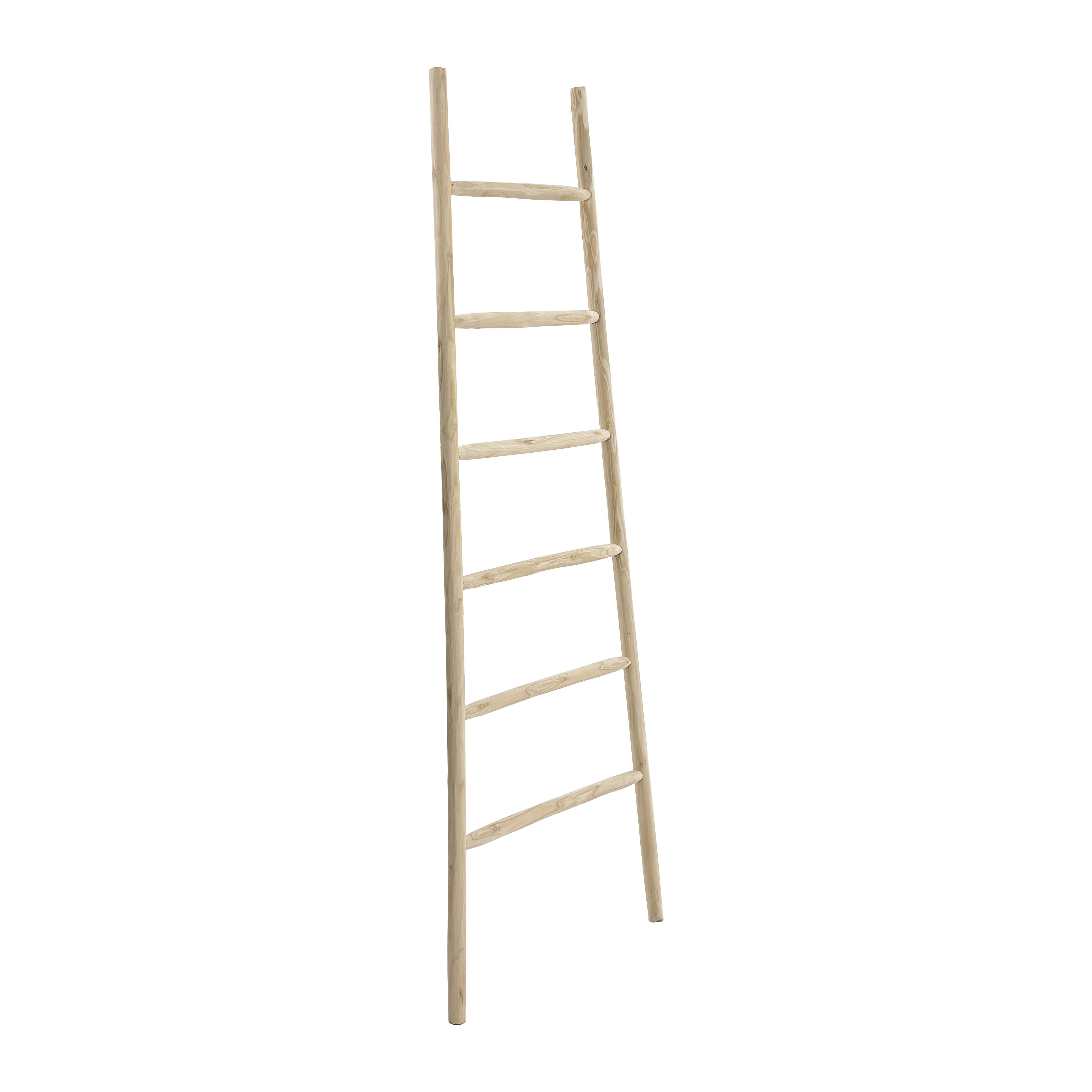 Natural Teak Branch Towel Ladder - 6' Long