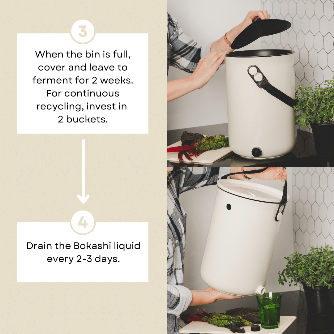 Organko Kitchen Bokashi Compost Bin - 2.5 Gallon Food Waste Recycler