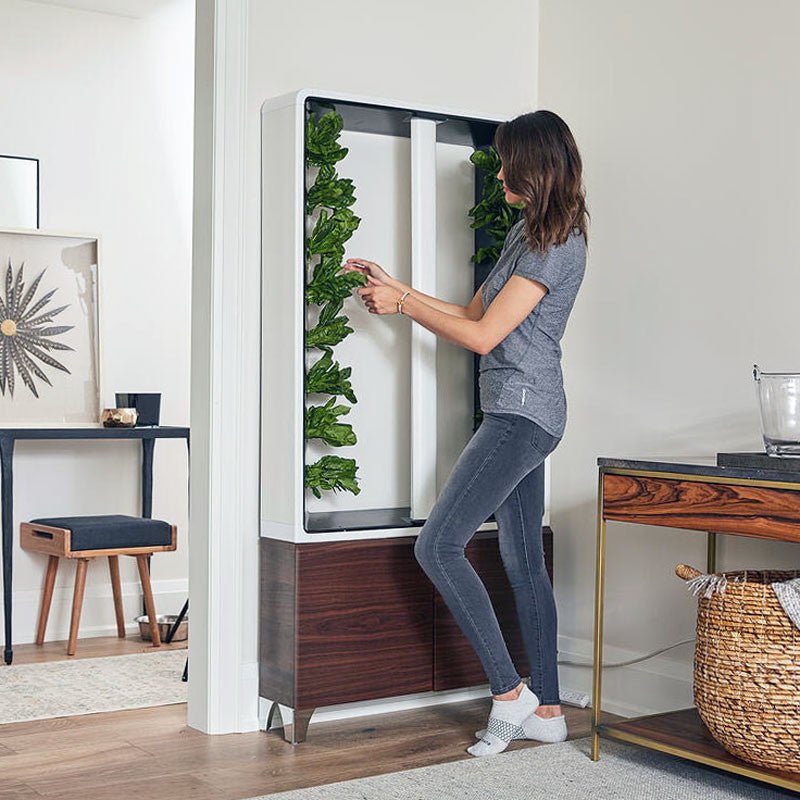 The Aeva - Indoor Vertical Hydroponic Garden System walnut option3