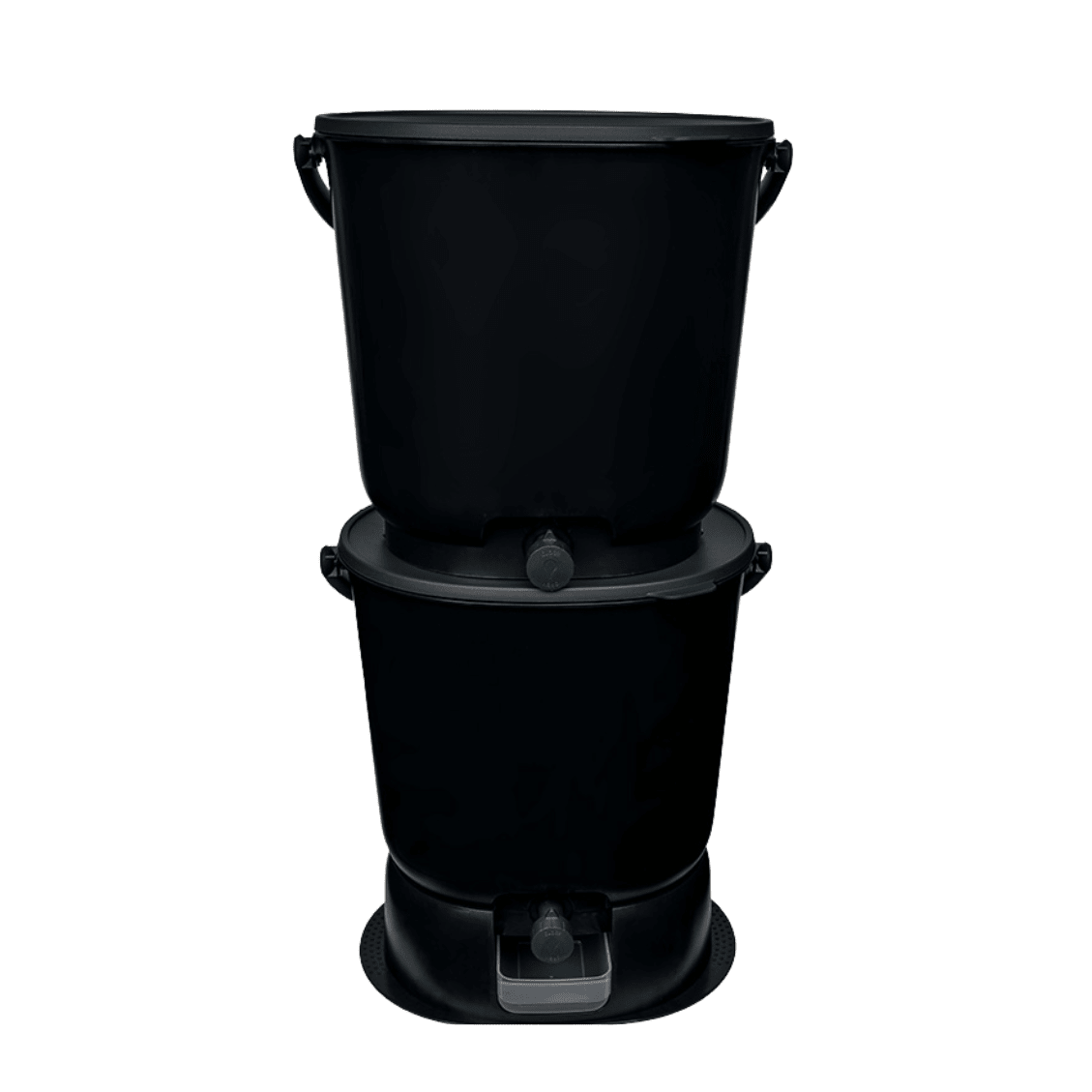 The Essential Kitchen Bokashi Compost Bin - 4.4 Gallon Food Waste Recycler Set of 2 Buckets + FREE 1 lb bag of Bokashi Black