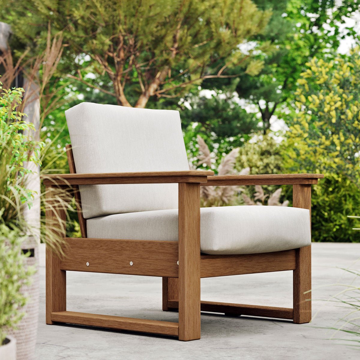 Antique Mahogany Frame & Canvas Cushion