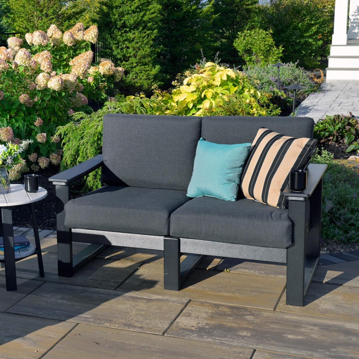 The Lanai Loveseat - Deep Seating Outdoor Couch antique-mahogany Canvas