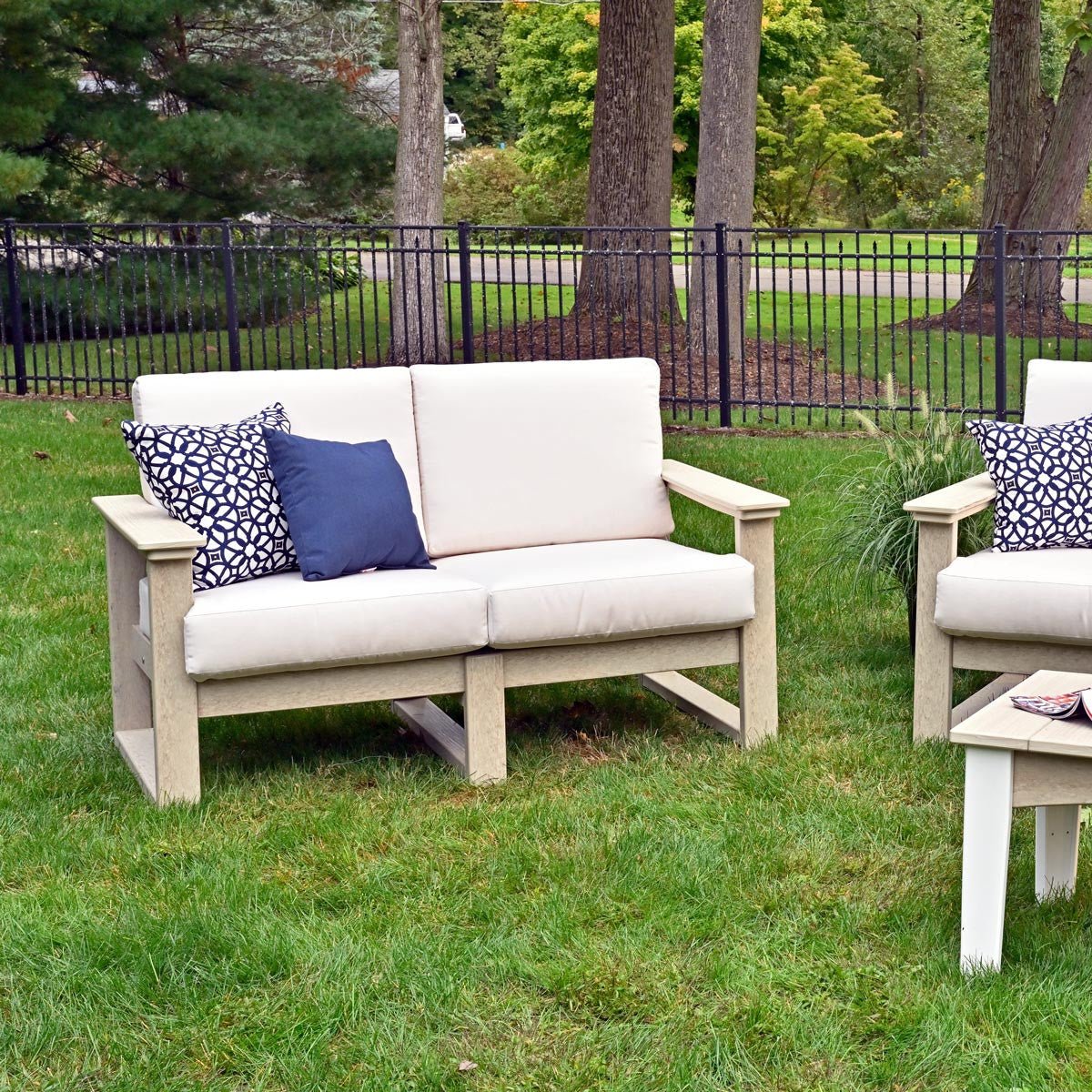 The Lanai Loveseat - Deep Seating Outdoor Couch antique-mahogany Canvas