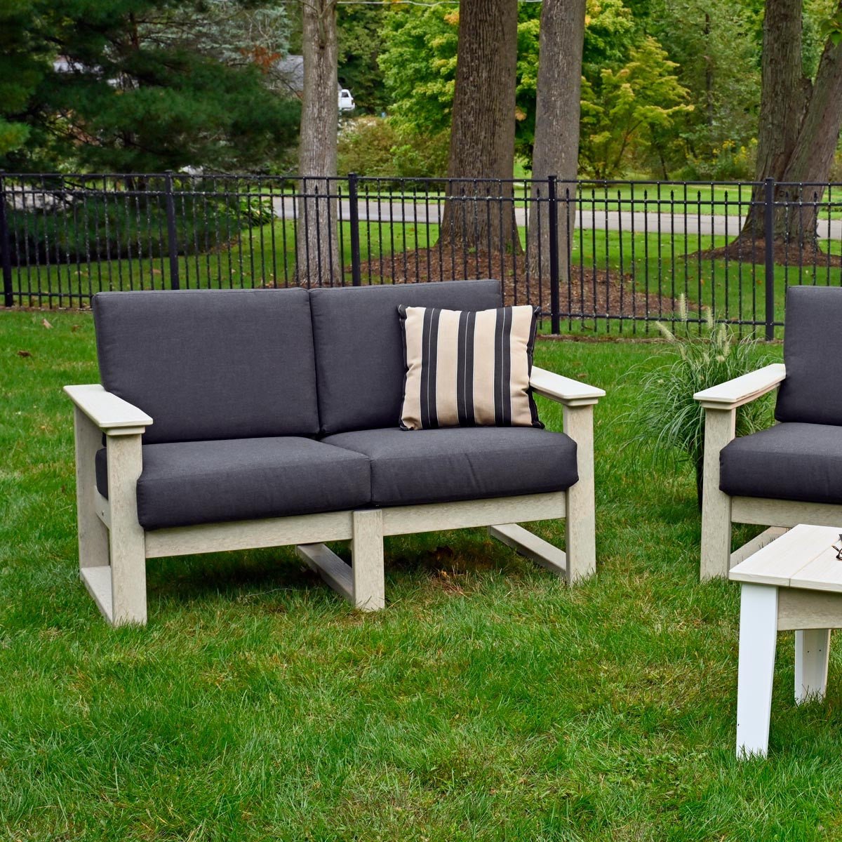 The Lanai Loveseat - Deep Seating Outdoor Couch antique-mahogany Canvas