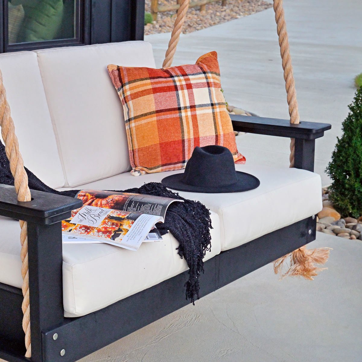 The Lanai Porch Swing - Deep Seating Loveseat antique-mahogany Canvas