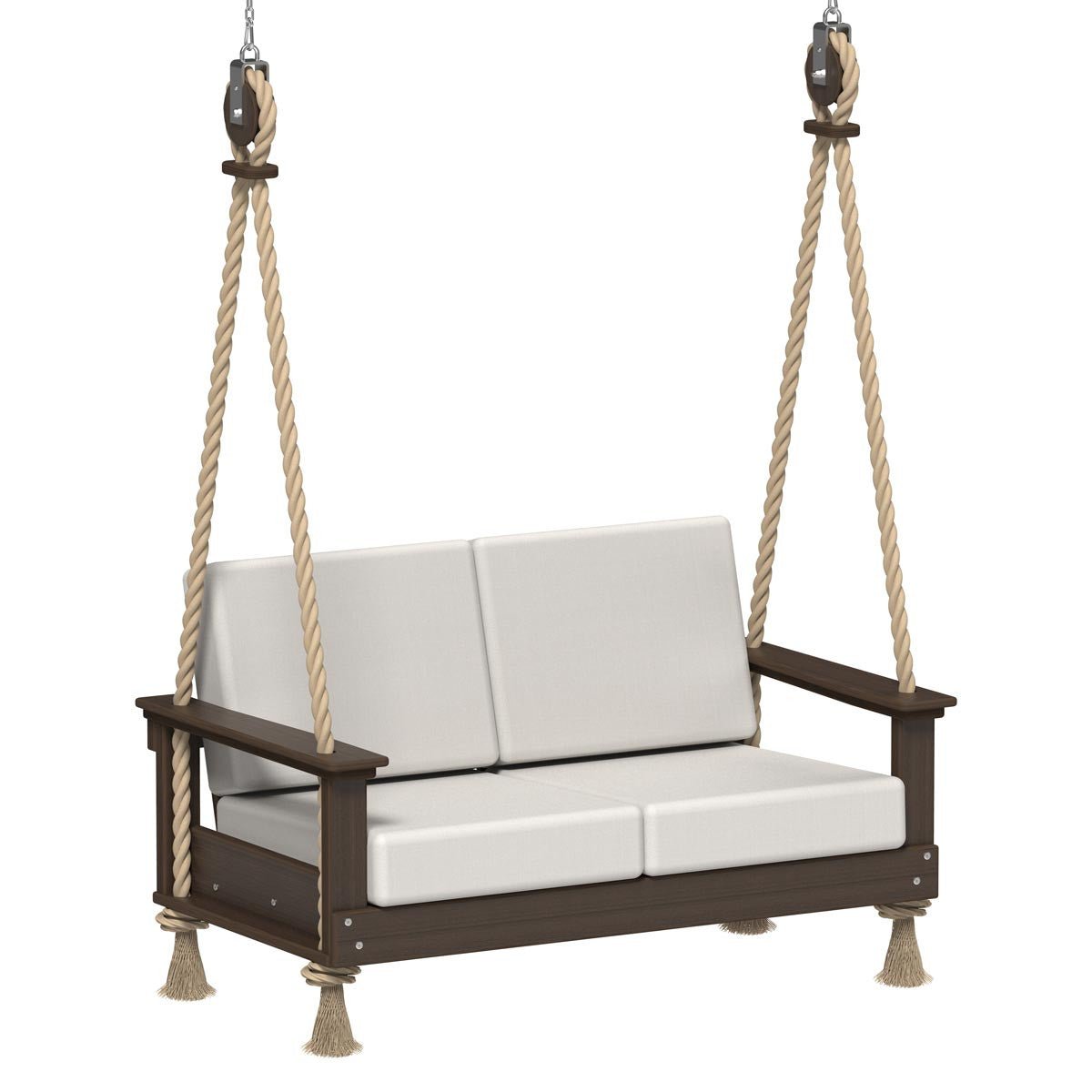 The Lanai Porch Swing - Deep Seating Loveseat antique-mahogany Canvas