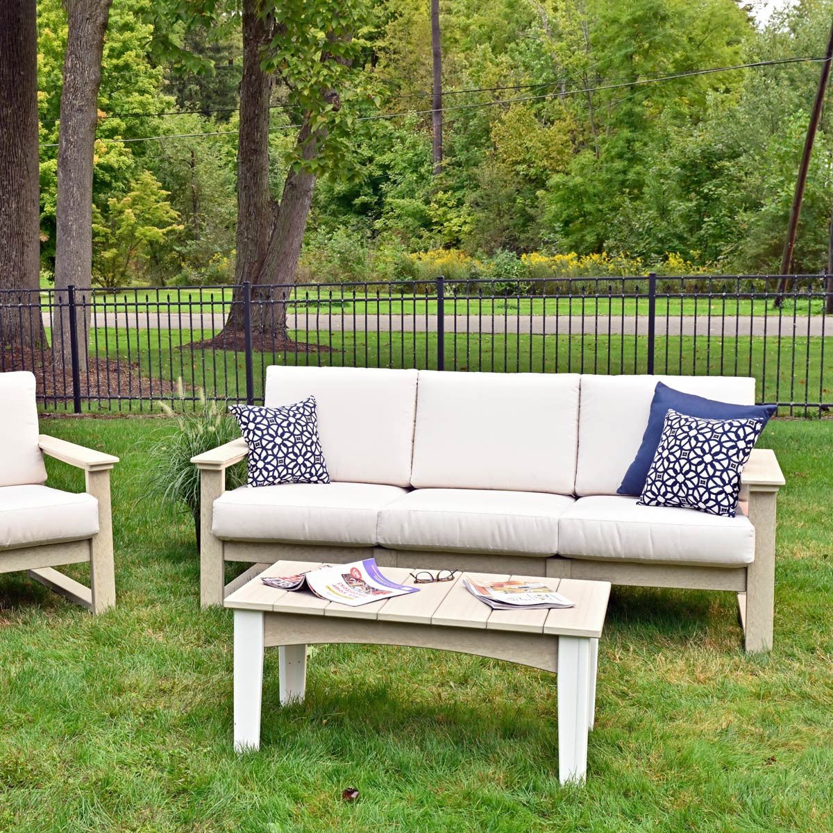 The Lanai Sofa - Deep Seating Outdoor Couch antique-mahogany Canvas